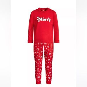 Family Pajamas Red Merry Kids Pajama Set